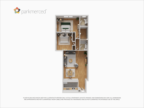 Floor plan for 2 beds, 2 baths, 1201 sqft